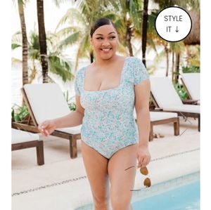 2 swimsuit bundle, never worn, one piece pink lily suits size Medium